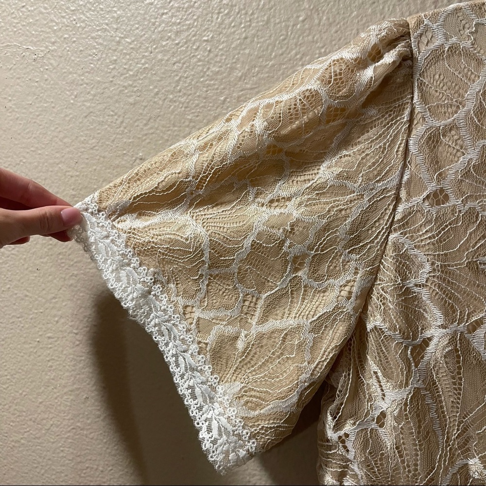 BaeVely Cream and White Lace Dress Size Medium - Picture 13 of 13